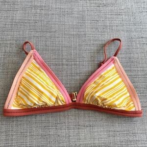 NOBO orange striped pink bikini top hook closure L